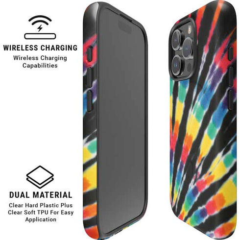 Liquid Blue Tie Dye - Rainbow iPhone 16 Pro Magsafe Impact Case
